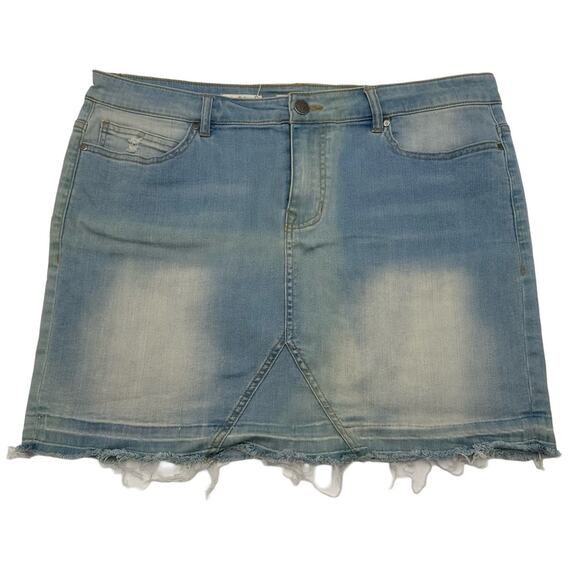 WILD BLUE women's distressed mini denim (spandex) skirt - SIZE XL - Picture 6 of 6